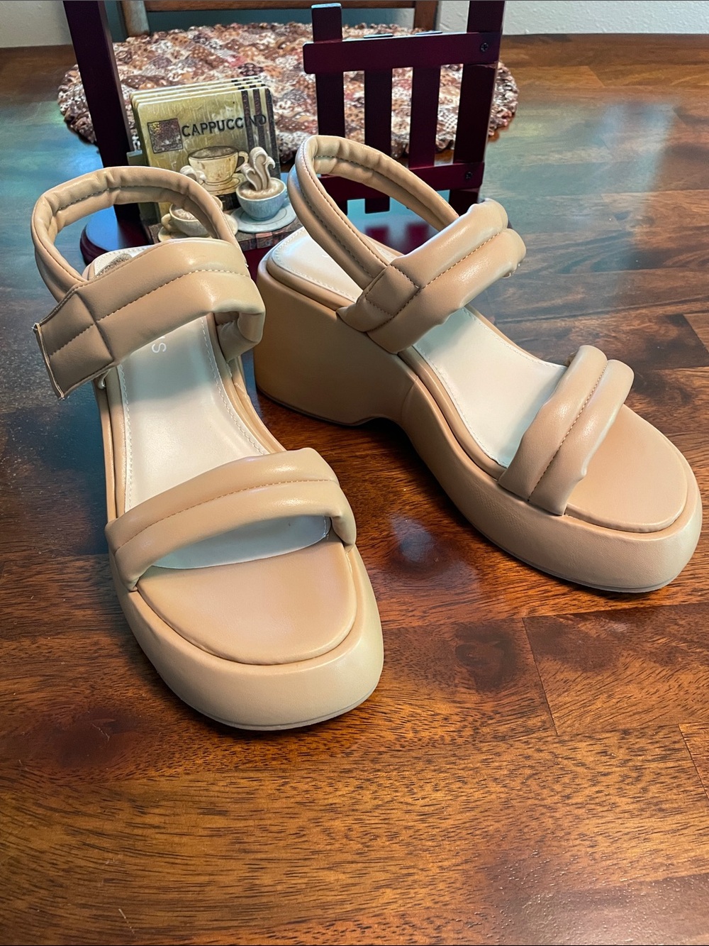 J ADAMS Rayanne Platform Wedge Sandals, Women’s 9, Tan